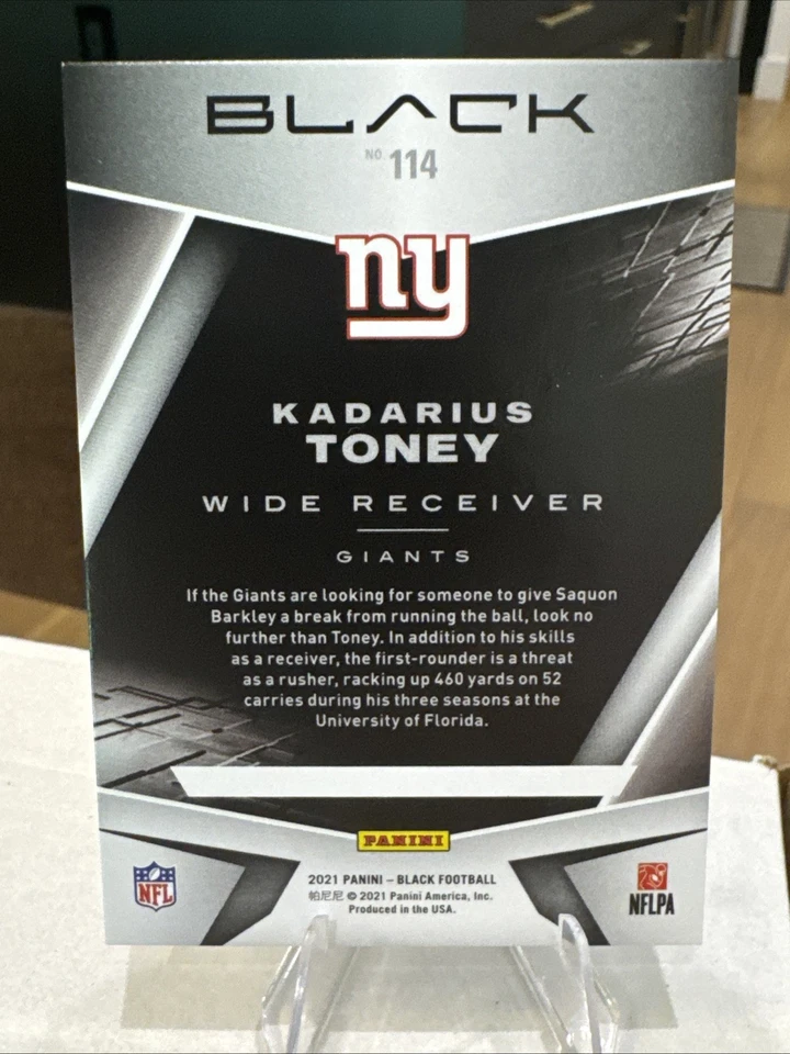 2021 Panini Black Kadarius Toney Rookie RC #114 Giants Chiefs - Image 2 of 2