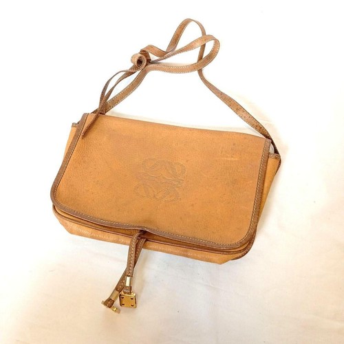 LOEWE Shoulder Bag Anagram Brown Leather Women'S