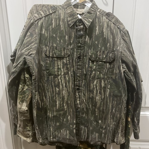 Vntg Walls Real Tree Hardwoods Camouflage Long Sleeve Button Down Shirt Men's L
