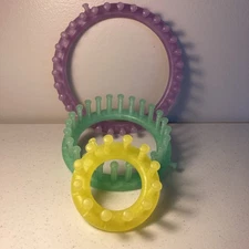 Easy Knitting 3 Round Plastic Looms Kit 3” & 5” & 7” Set