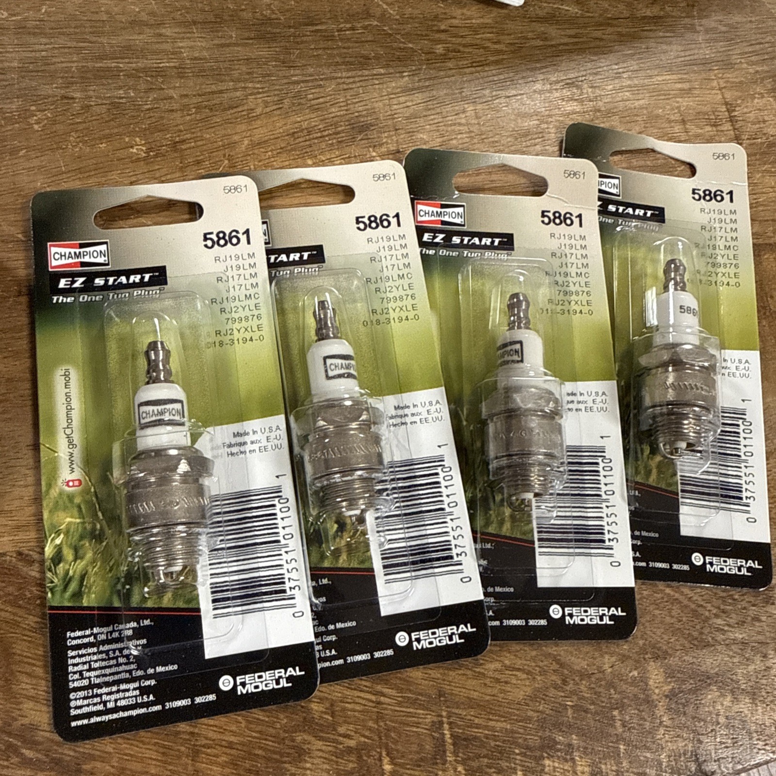 Champion 5861 RJ19LM EZ Start Spark Plug 4 Packs