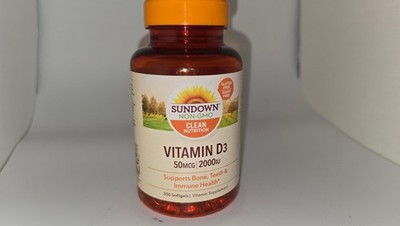 Sundown Vitamin D3 2000 IU 50mcg Bone Teeth Immune Health 350 Softgels Exp 10/26