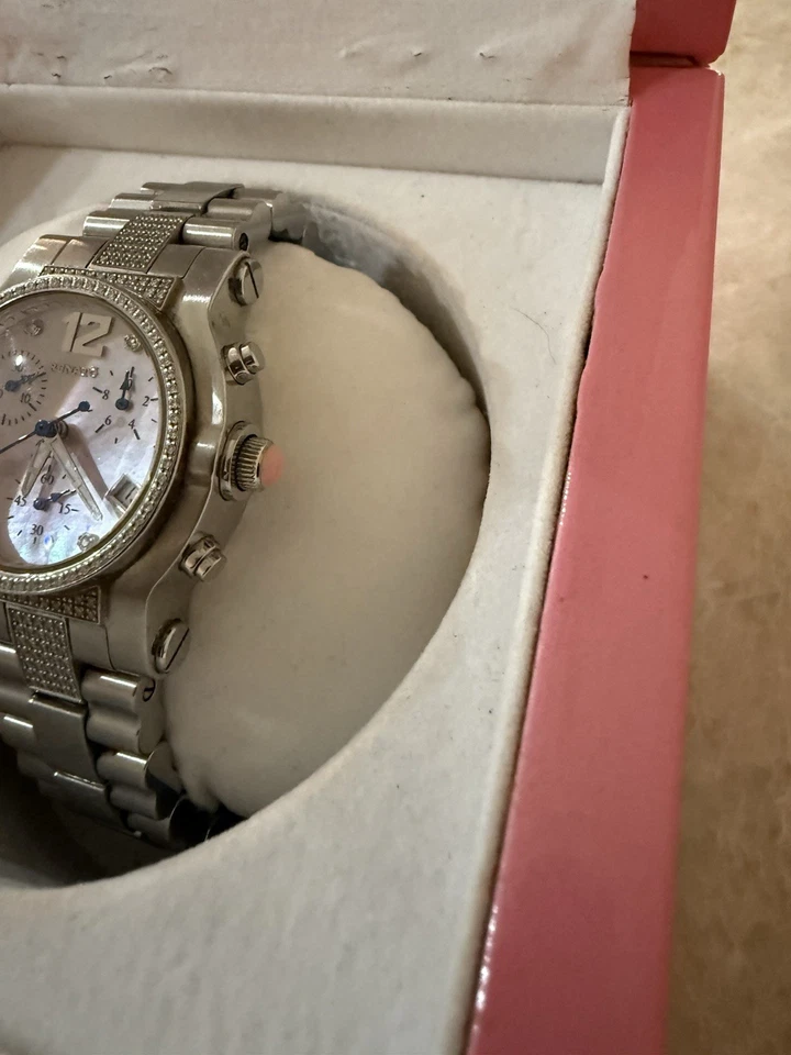 Renato Mujer BELLEZA 1.00 quilates Diamante Cronógrafo Esfera ROSA MOP/Bisel Diamante Foto 2 de 4