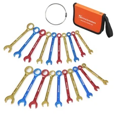 10 Pcs Mini Combination Wrench Set Metric SAE Color Plated Midget Wrenches