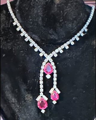 #ad Vintage Signed Kramer Rhinestone Necklace… 1940s–1950s Glamour $295.00