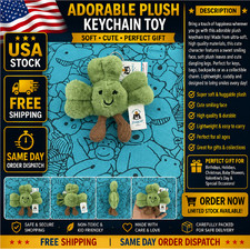 Jellycat Amuseables Shamrock Plush Keychain Bag Charm Cute Soft Toy Gift