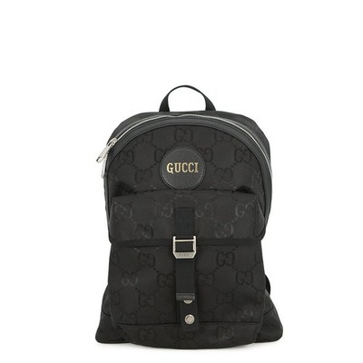 Gucci Off The Grid GG Nylon Monogram Backpack Daypack Black 
