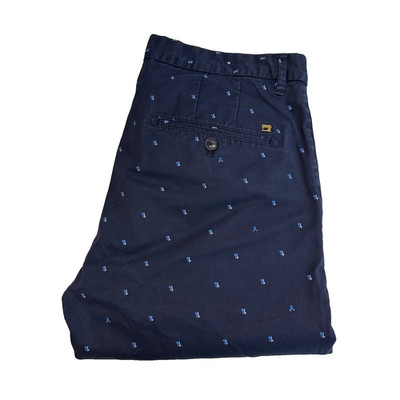 Scotch & Soda Mott Chino Hose Herren Hose W32 L30 Blau Slim Tapered Stretch