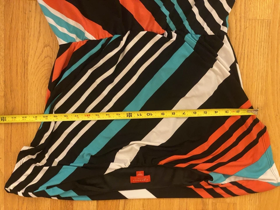 Vestido de mujer Signature By Sangria a rayas manga gorra talla XL multicolor Foto 4 de 4