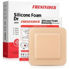 FRESINIDER Silicone Foam Dressing with Adhesive Border   Wound Dressing Bandage