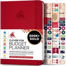 Luxurious A5 Red Budget Planner Expense Tracker - Stylish Financial Organizer