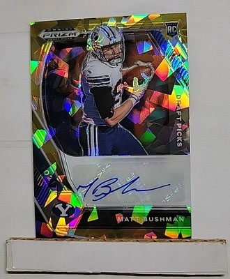 2021 Prizm Draft Picks Matt Bushman RC #DPA-MAT Gold Ice Prizm Rookie Auto I1 