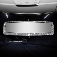 Bling Rhinestone Car Rear View Mirror - Crystal Diamond Decor for Women - Stylis