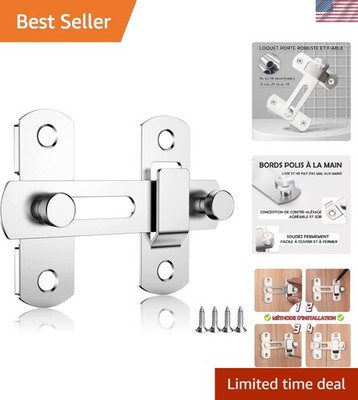 Türriegel Edelstahl, 100 x 70 x 20 MM Riegelschloss, Flip Slide Latch mit 4 S...