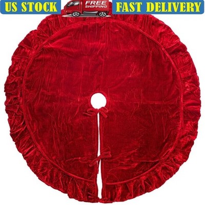 Elegant Velvet Tree Skirt 60 Inch Holiday Decor Fully Lined Durable & Festive US