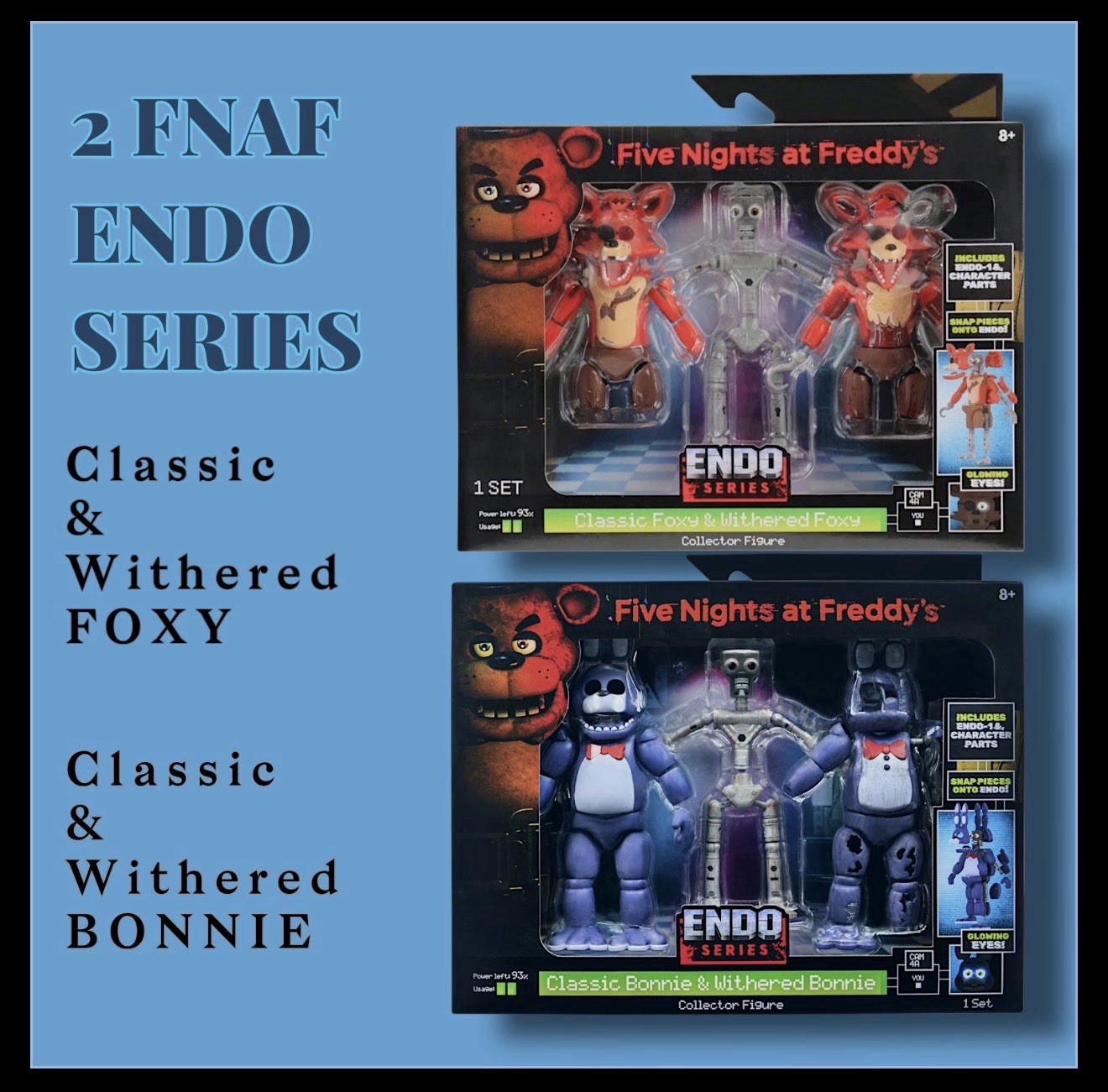Endo Series Withered Classic Bonnie & Foxy Five Nights At Freddy's Jazwares NIB