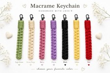 Handmade Macrame Keychain Boho Key Ring Bag C...