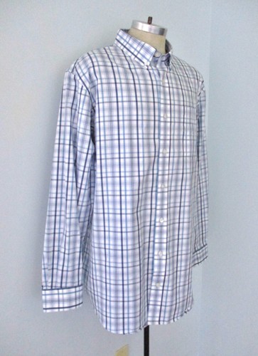 EUC Duluth Trading Blue Plaid 100% Cotton Office Shirt Relaxed Fit Tall XLT - Picture 4 of 8