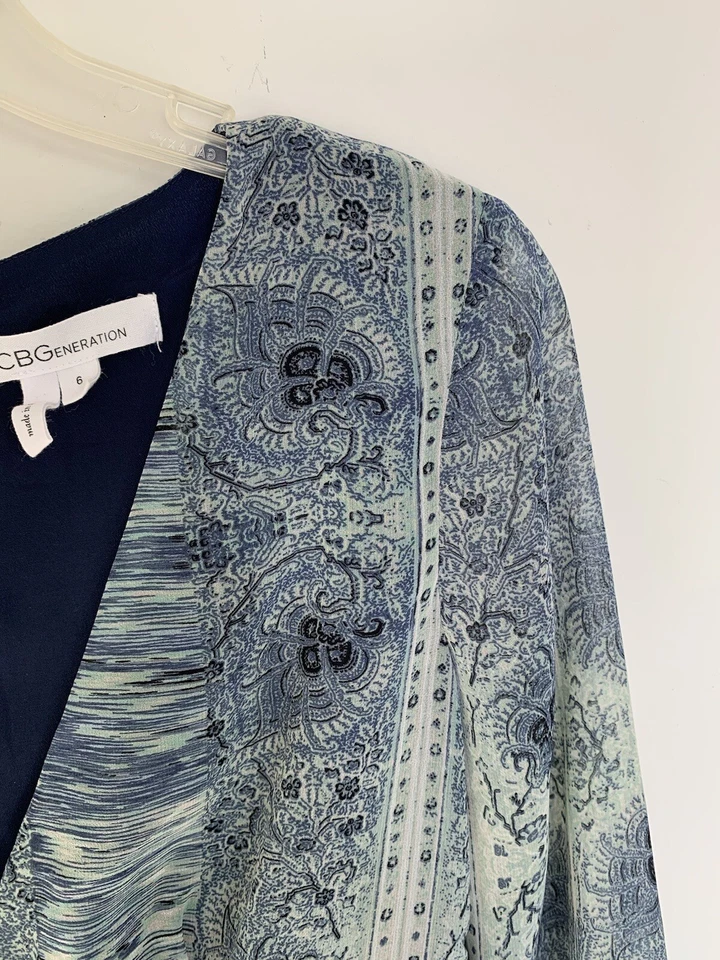 BCBGeneration синий комбинезон оборки курорт износ пляж богемное женщин размер 6 BNC1 - Изображение 4 из 4