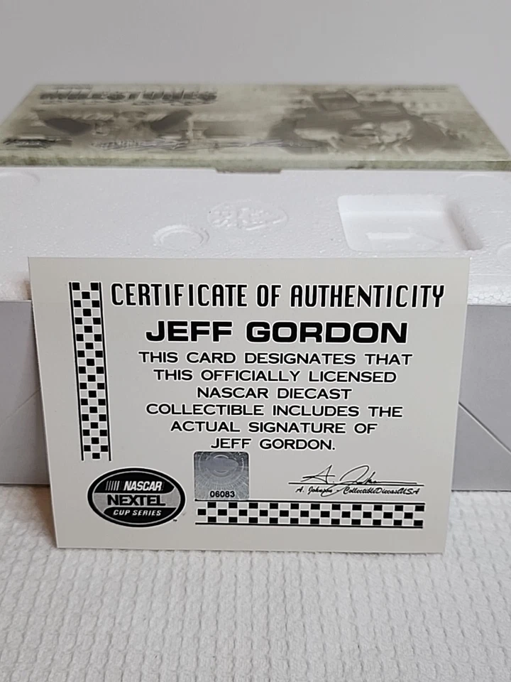 Jeff Gordon Milestones 1994 Charlotte Win 2005 Monte Carlo 1 de 504 certificado de autenticidad firmado Foto 2 de 4