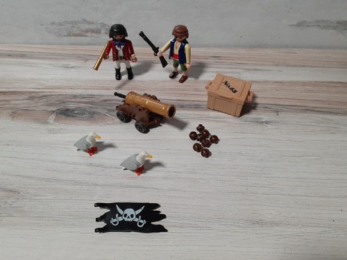 Figurines Playmobil Occasion - 2 Enfants Avec Moto Et Drapeau, Pour Enfants 5-7 Ans, Jouet D'occasion