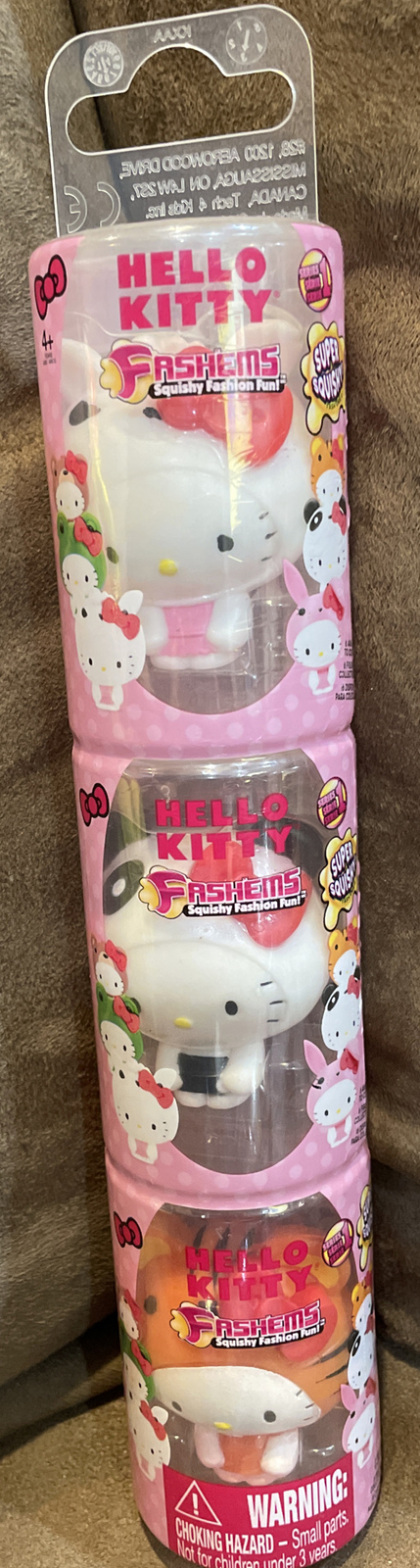 HELLO KITTY FASHEMS SQUISHY FASHION FUN 3-PACK COW/PANDA/TIG