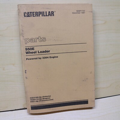 CAT Caterpillar 950E Wheel Loader Parts Manual Book 22Z series catalog list 1987
