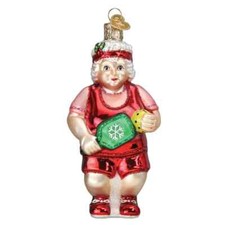 Old World Christmas PICKLEBALL MRS. CLAUS (10246) Glass Ornament w/ OWC Box