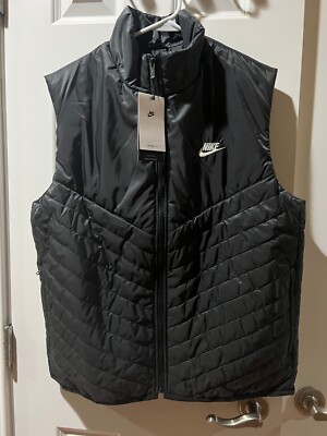 Men's Nike Therma-FIT Windrunne Puffer Vest FB8201 011 Black Size
