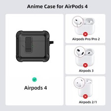 Durable Rugged Protective Case for AirPods 4 with Secure Lock and Carabiner Clip
