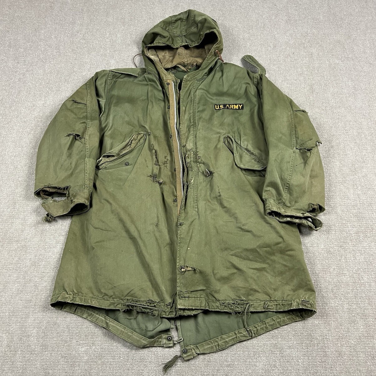 Vintage 50s Military M51 Fishtail Parka w Liner Mens Medium