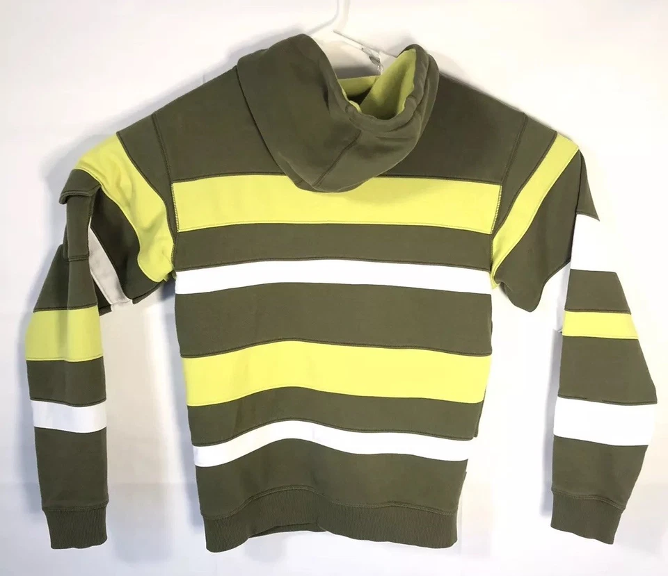 Jaqueta suéter Dakine masculina tamanho pequeno verde branca listrada zíper completo com capuz - Imagem 2 de 4