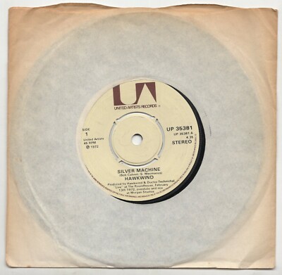 HAWKWIND Silver Machine 1972 UK Single UP 35381 Space Rock Lemmy