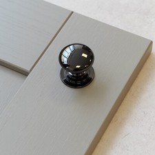 10x Black Cabinet Knobs Gloss Nickel Kitchen Cupboard Door Drawer Furniture Pull