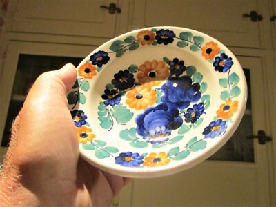 Vintage Wloclawek Fajans Hand Painted Poland Multicolor Hangable