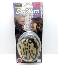 Ear Mitts Bandless Ear Muffs Tan Black Leopard Faux Fur SIZE SMALL NEW 323