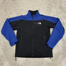 The North Face Men's Small Softshell Black & Blue Apex Long Sleeve Zip Jacket