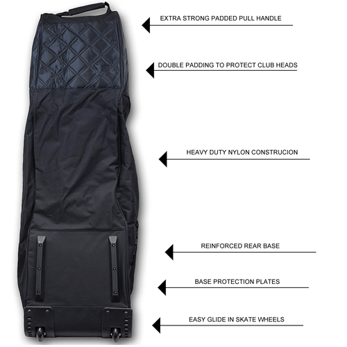 MACGREGOR XL DELUXE WHEELED PADDED GOLF BAG FLIGHT COVER TRAVEL COVER - Picture 3 of 3