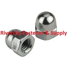 (4) 5/16-18 Acorn / Dome / Cap Hex Nuts 5/16 x 18 Coarse Thread Nuts Chrome