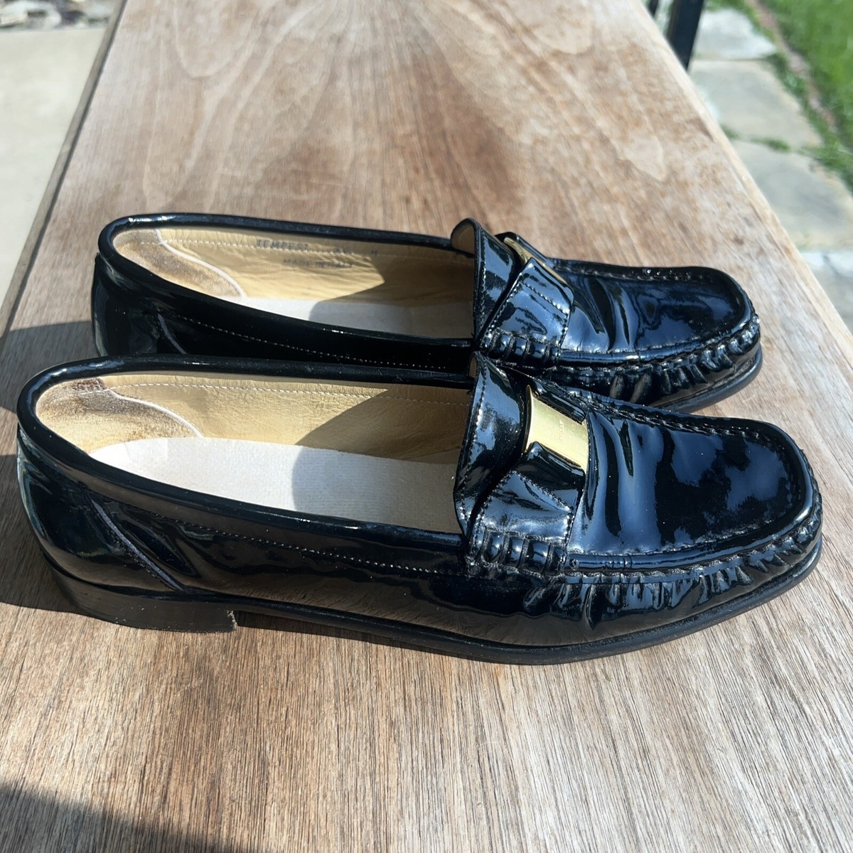 Bally Tempest Black Vintage Patent Leather Loafers Size US  display picture 3