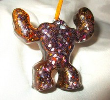 Brown Bigfoot Charm Ornament Yeti Ape Man Sasquatch ooak handmade glitter resin