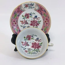 Cup & Saucer Set Famille Rose by Bernardaud Limoges France