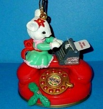 1996 Lustre Fame Mouse On Typewriter & Phone Tree Ornament Has Flaw thumbnail