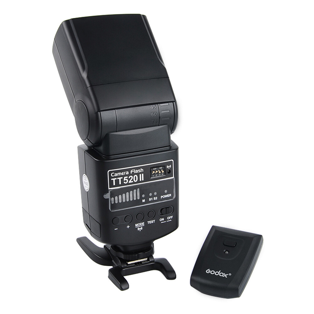 Godox TT520II Kamerablitz Mit 433 MHz Funk – Für Canon, Nikon, Olympus, Blitzgeschwindigkeit 1/300-1/20000s, 8 Leistungsstufen