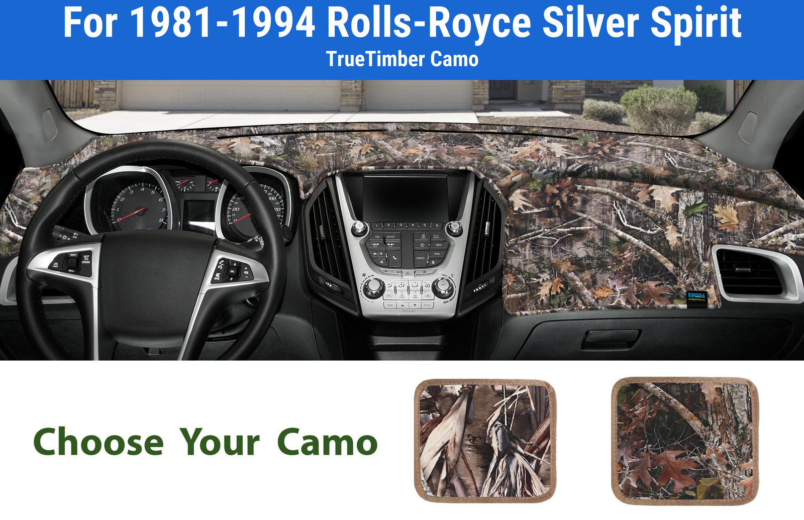 Dashboard Dash Mat Cover for 1981-1994 Rolls-Royce Silver Spirit (TrueTimber Cam