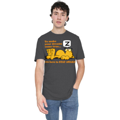 Garfield Stay Awake T-Shirt S-3XL, anthrazit
