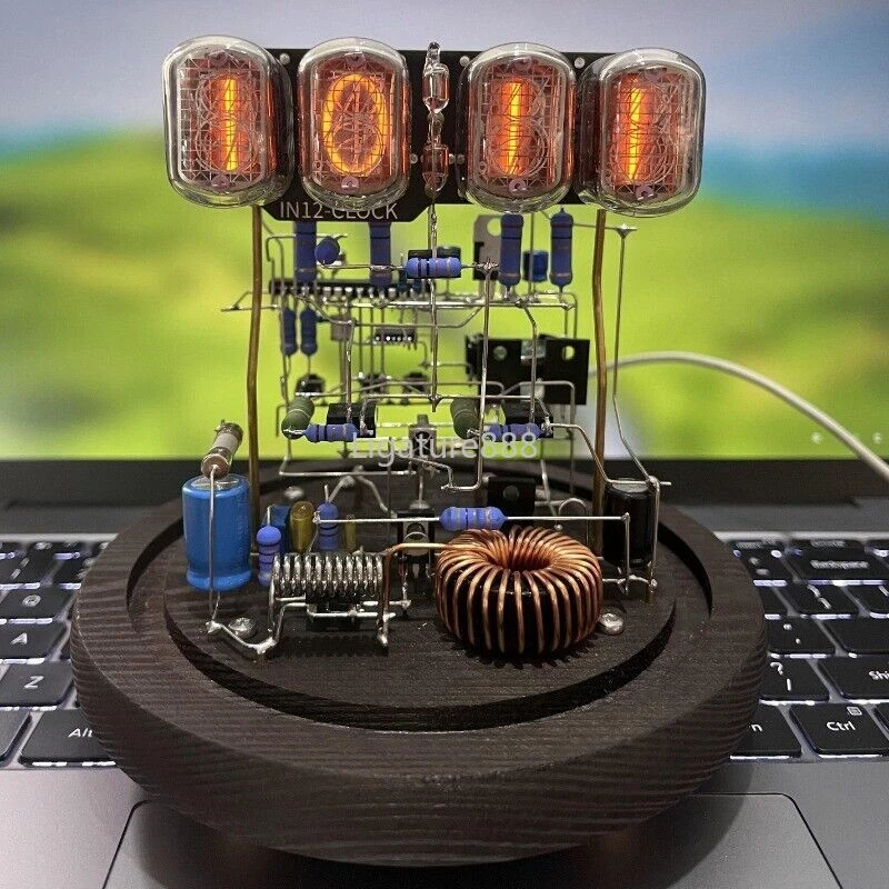 Classic Vintage IN-12 Nixie Tube Clock Kit DIY Unassembled w/ Glass Case Remote - Image 4 of 4