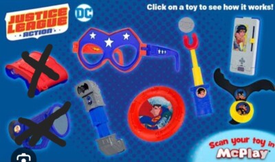 2018 Mcdonalds Happy Meal Toys Justice League Action Set Of (Missing  #1,#5)