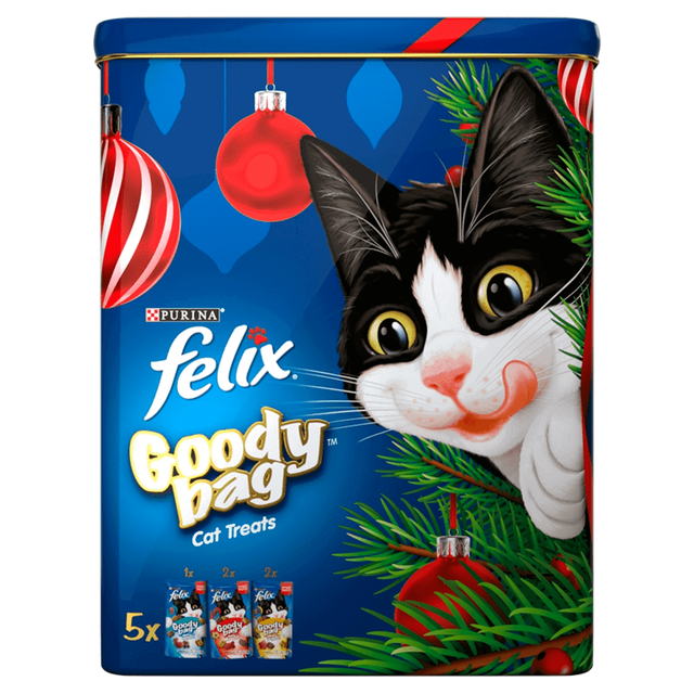 Felix Cat Christmas Festive Goody Bag 5 Treat Tin Mixed Grill Original