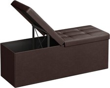 43 Inches Folding Storage Ottoman Bench with Flipping Lid